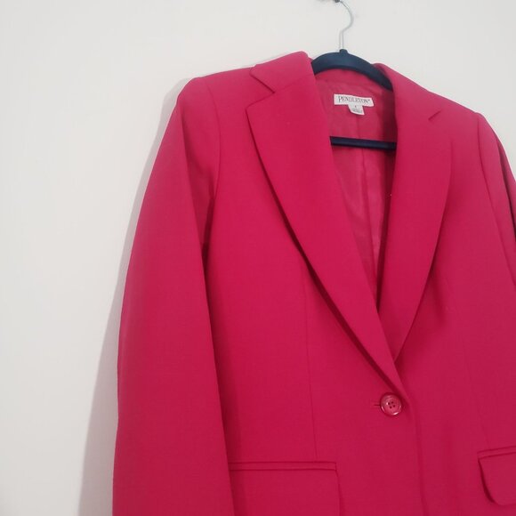 Pendleton Womens Fuchsia Pink Blazer Size 4 Virgin Wool Career Feminine Chic - Picture 7 of 8
